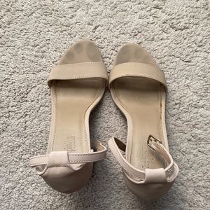 Nude Ankle Strap Heels